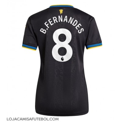 Camisa de Futebol Manchester United Bruno Fernandes #8 Equipamento Alternativo Mulheres 2025-26 Manga Curta Camisa de Futebol Manchester United Bruno Fernandes #8 Equipamento Alternativo Mulheres 2025-26 Manga Curta